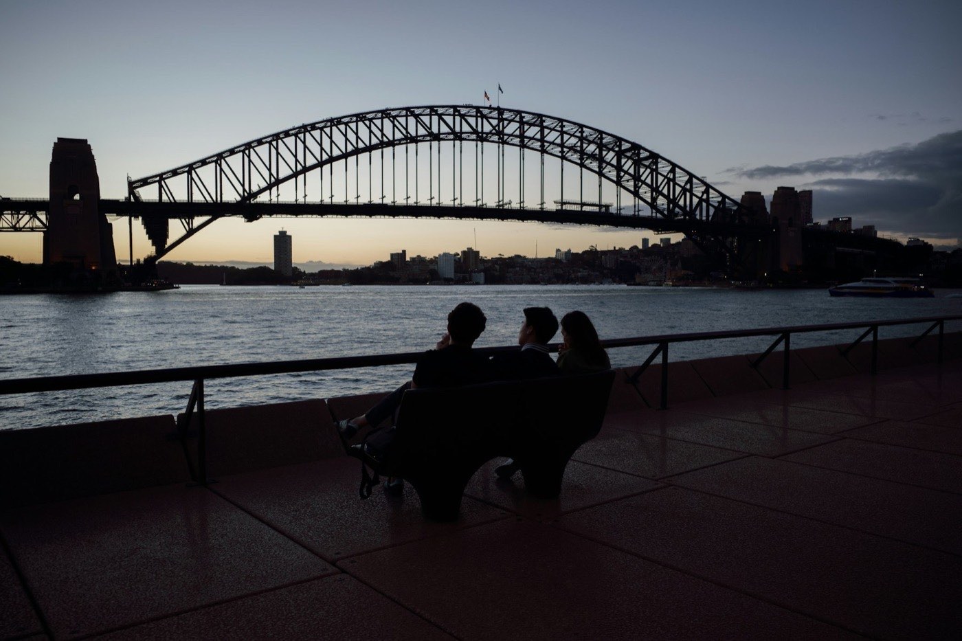 The Sydney Harbour Bridge at dusk